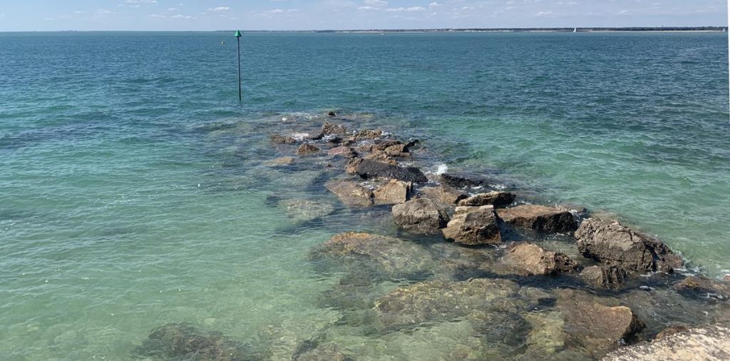 Shallow seas on the Isle of Wight.